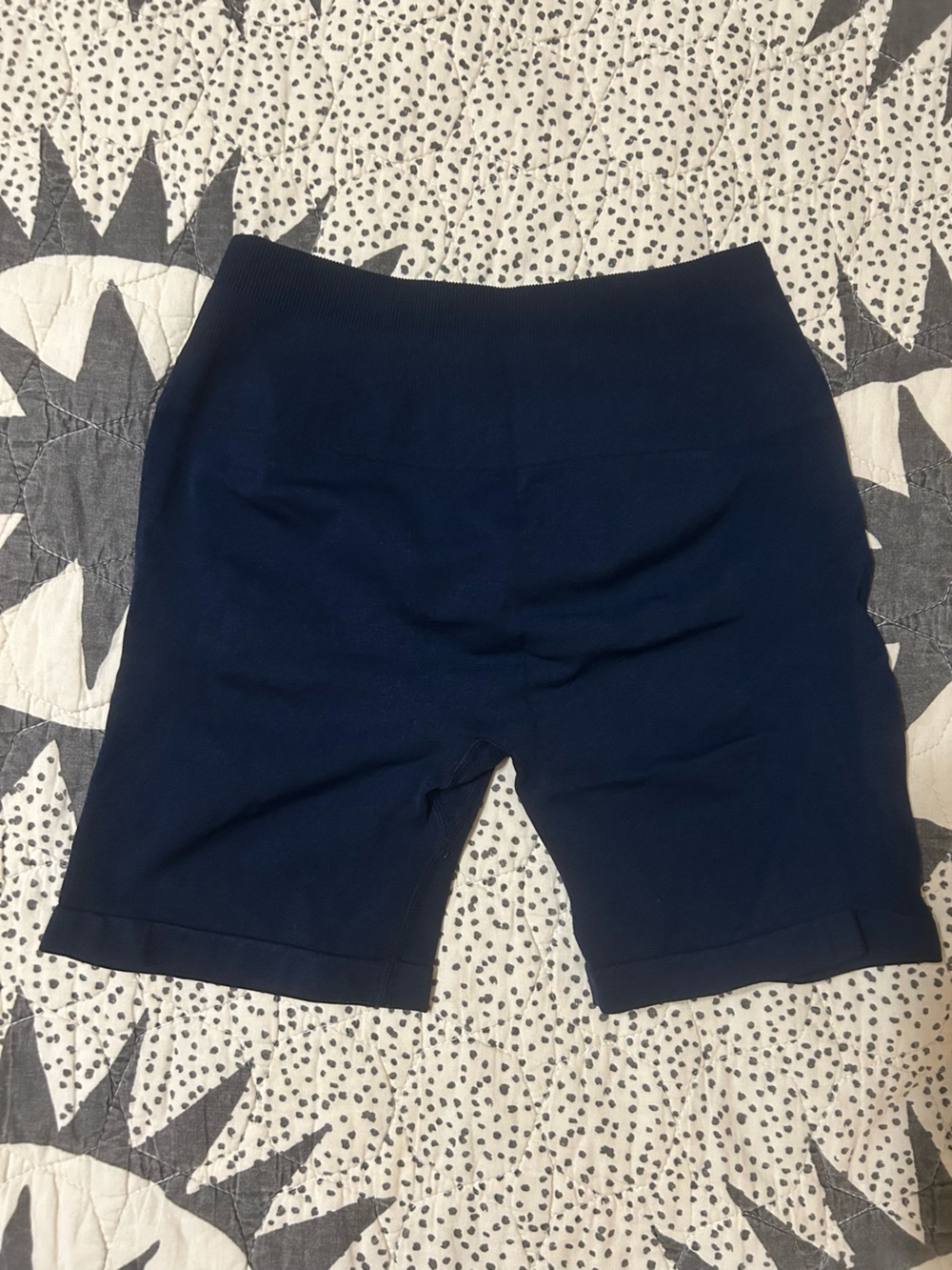 High-Waist Navy Athletic Knit Shorts for Women